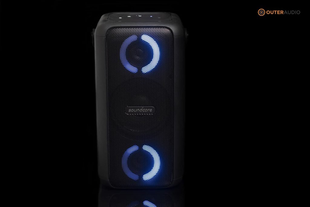 Anker Soundcore Trance Review 4 soundcore trance with lights on with black backdrop