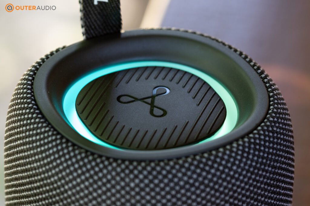 Close up of the lighting area near the passive bass radiator